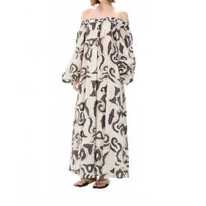 NEW MARIA CHER alvarado gale long dress in ecru